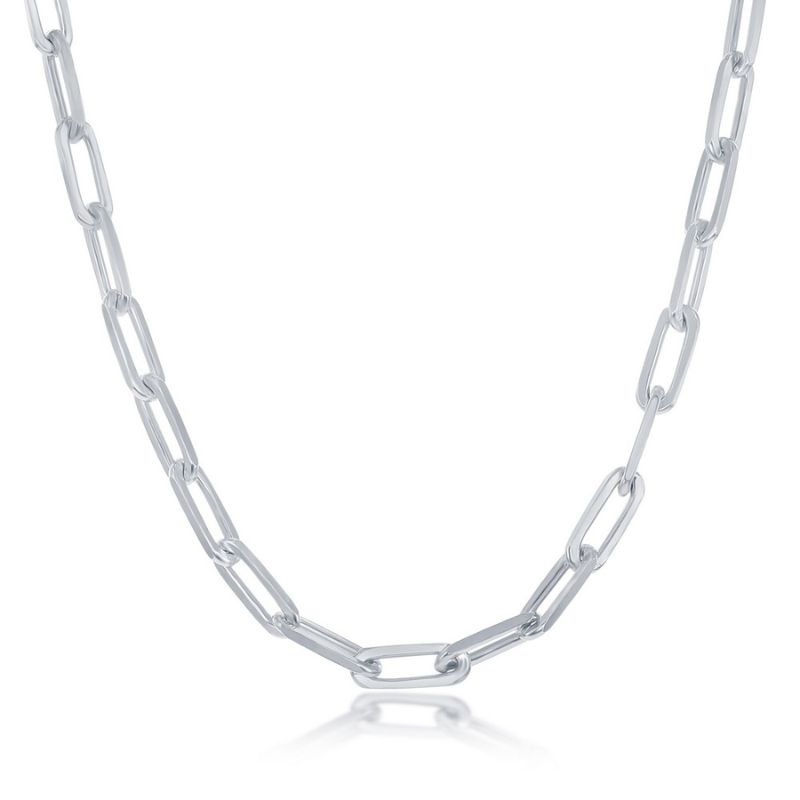 20" 5.5mm Silver/Rhodium Paperclip Chain
