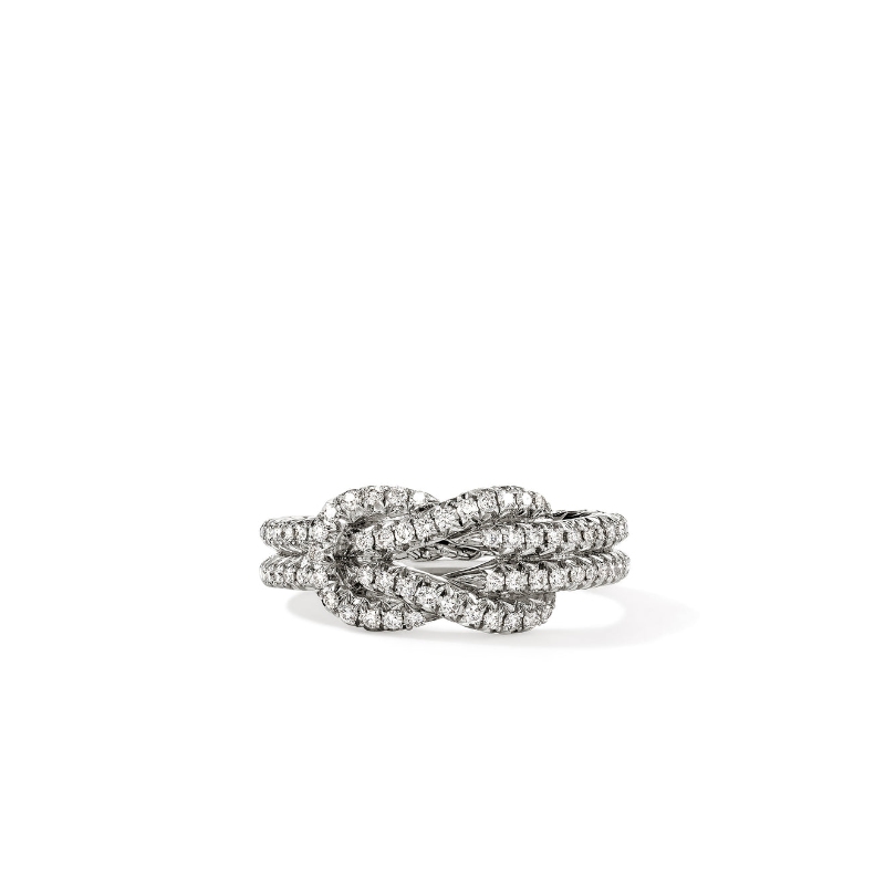 Love Knot Ring, Sterling Silver, Diamonds