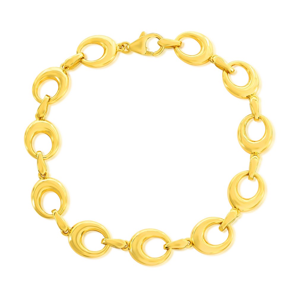 Gold Plated Oval Link Bracelet 7.25"
